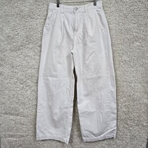 Madewell The Harlow Wide-Leg Jeans Women 27 White Pleated High Rise Cotton Denim